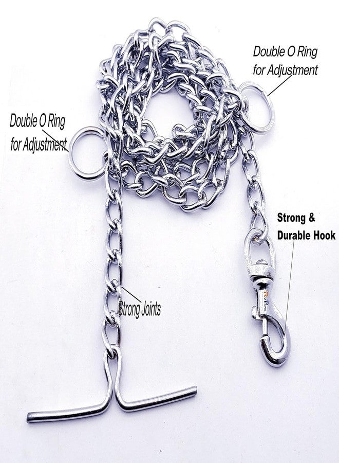 Pups&Pets سلسلة كلاب Pups&Pets فضية اللون، سلسلة متينة شديدة التحمل مع خطاف قوي (الطول - 60 بوصة)، رقم السلسلة - 10، (وزن السلسلة: 250 جرام للكلاب الصغيرة والجراء) - Image 2